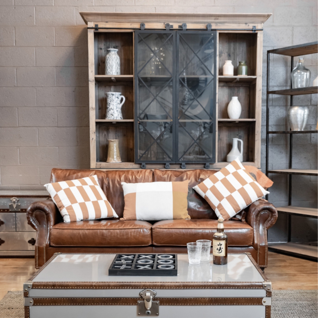 Industrial Wall Unit with Sliding Barn Doors image 1